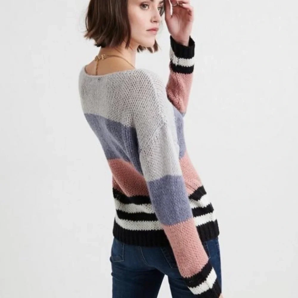 Lucky Brand Colorblock Knit Weave Sweater M